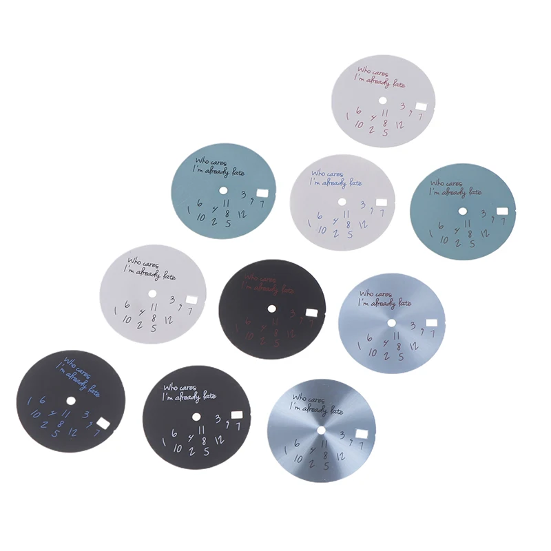 

Log Modified Watch Face 28.5mm DIY Watch Dial Fits NH35/NH36 Movement Who Cares Lt's Already Late Watch Accessories