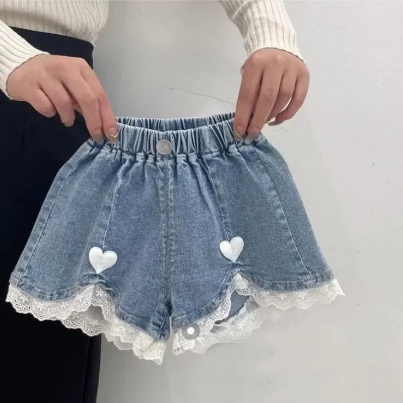 

Детские кружевные джинсовые короткие штаны, милая летняя одежда для малышей, модные хлопковые джинсовые шорты принцессы для маленьких девочек от 18 месяцев до 10 лет