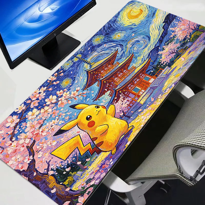 

Sakura Pagoda Mouse Pad Gengar Pokemon Pikachu Anime Gaming Accessories Table rug Gamer Carpet Desk Mat Sakura Pagoda Mousepad