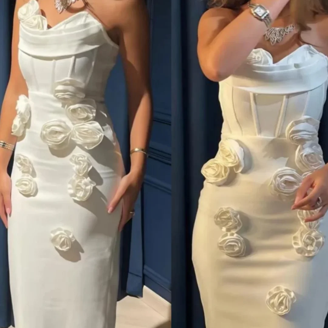 Querida mancha vestido de festa sem mangas vestido de noite plissados arábia saudita flores vestido de celebridade vestidos de noite