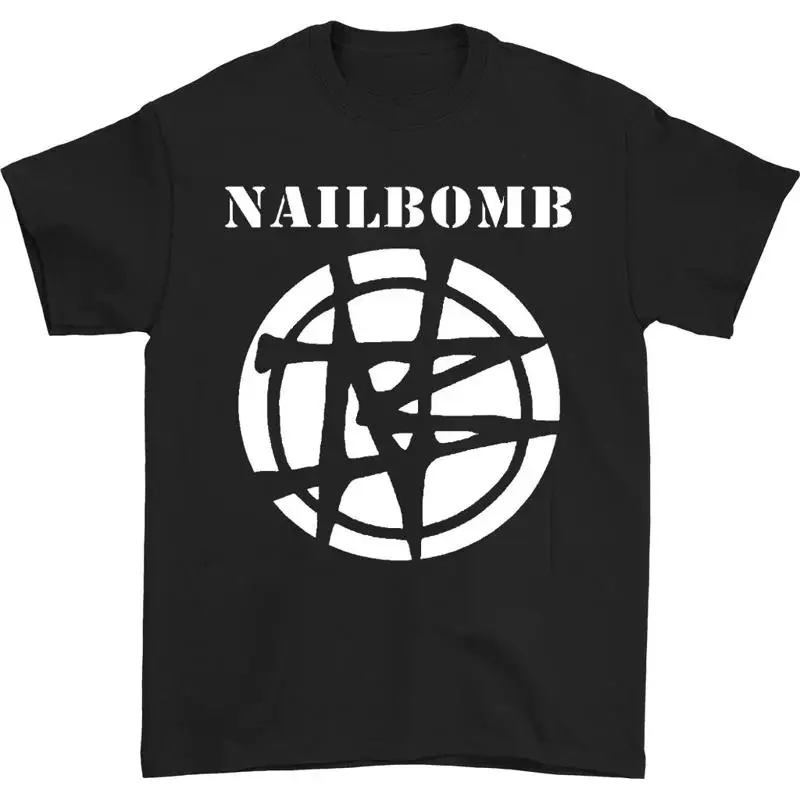 Nail band logo black T-shirt short sleeve All sizes S-5Xl