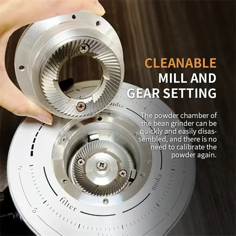 Rebarbadora plana de aço inoxidável elétrica, moinho de café expresso comercial, moedor de café automático, 250W, 60mm