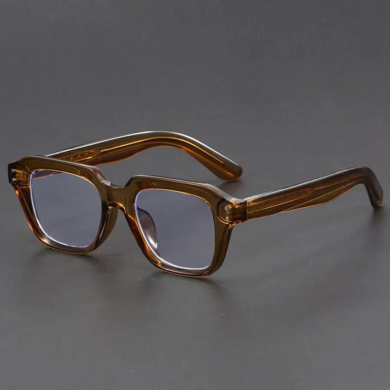 Polygonal Leopard Pattern Anti Blue Light Glasses Frame Fashion INS Classic Retro Flat Mirror Trendy Men's Women's Versatile