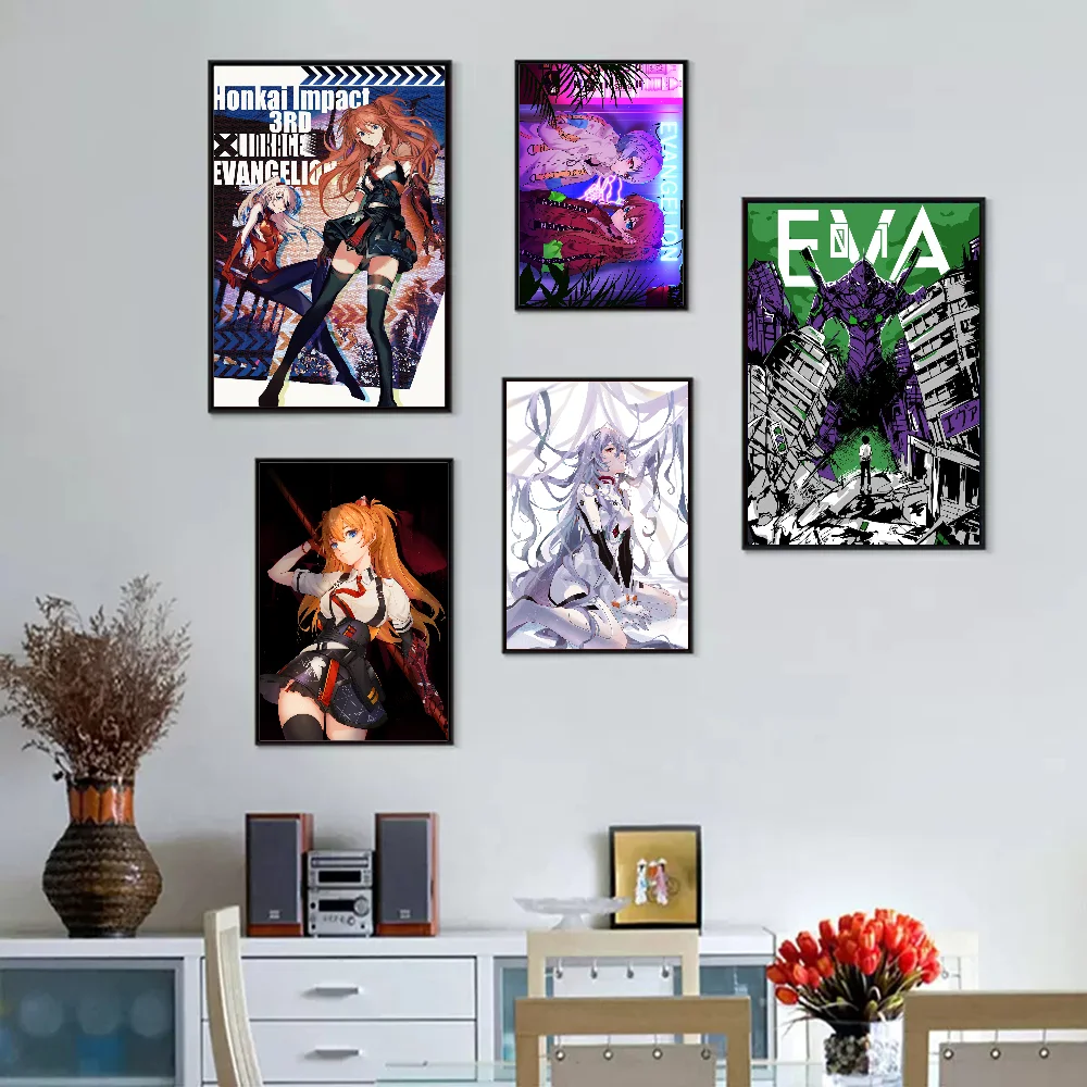 N-Neon G-Genesis E-Evangelion Anime DIY Sticky Poster Waterproof Paper Sticker Coffee House Bar Stickers Wall Painting