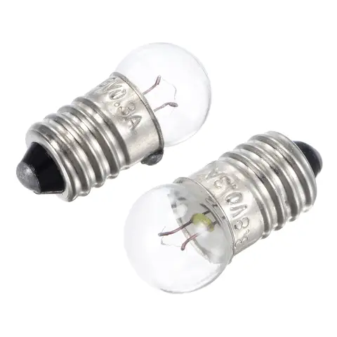 10-50Pcs E10 Screw Base Miniature Bulbs DC 1.5V/2.2V/2.5V/3V/3.8V/4.8V/6V/6.2V/6.3V/12V/24V Warm Yellow Light Mini Lamps