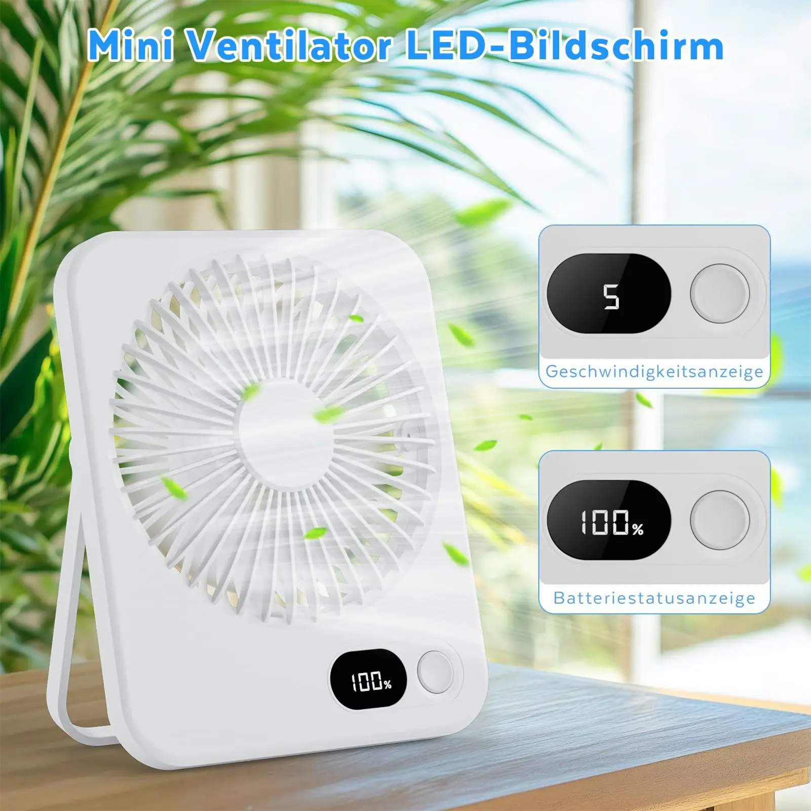 Mini Portable Desk Fan Built In Rechargeable Battery Quiet Operation 180 Degree Tilt Adjustable Lightweight Cooling Fan For Home