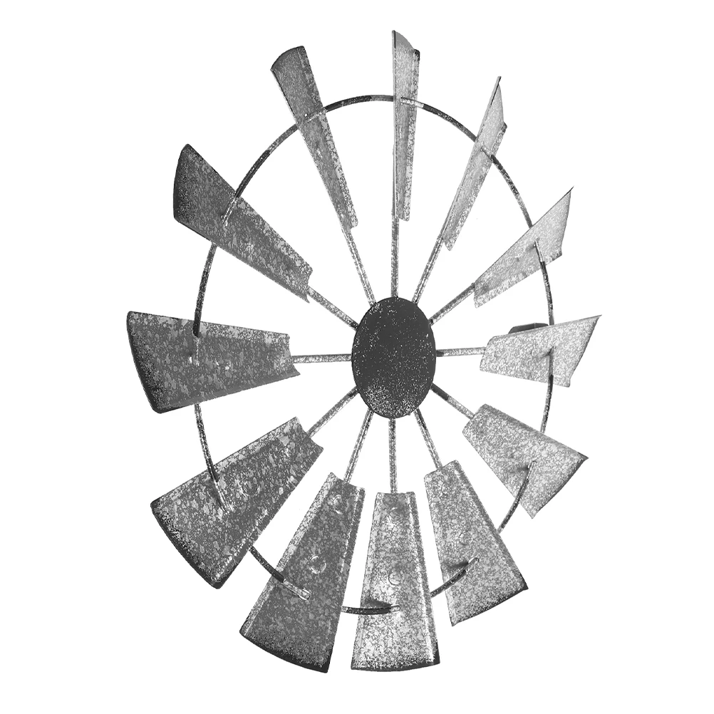 

Windmill Wall Decor 380x380mm Iron Hanging Pendant Rustic Country Style Vintage Farmhouse Sturdy Metal Design