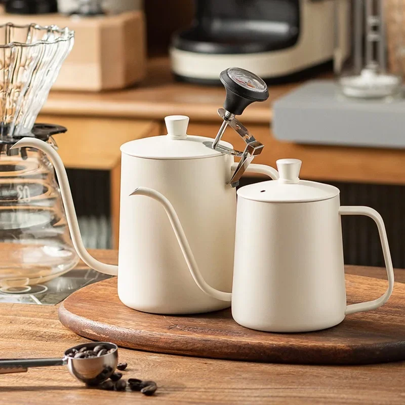 Stainless Steel Coffee Pour Over Kettle Gooseneck Kettle with Lid for Pour Over Coffee Non Stick Easy Clean Home Barista Tool