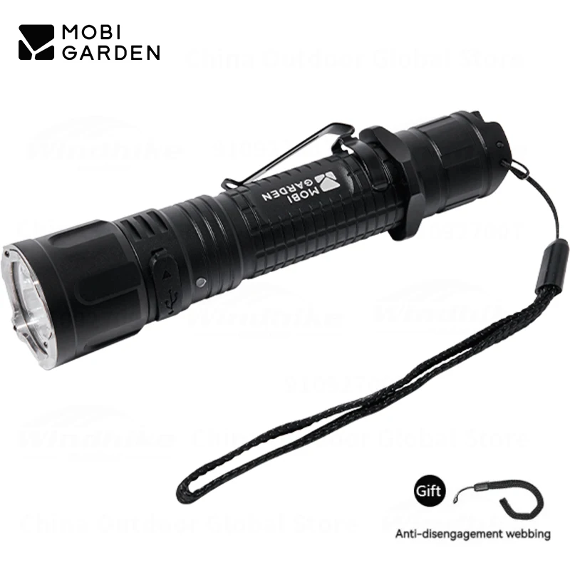 MOBI GARDEN Camping Rechargeable Flashlight Zero Shadow 2200 Outdoor Four Gear Brightness Light LED Lamp IPX7 Hiking Survival