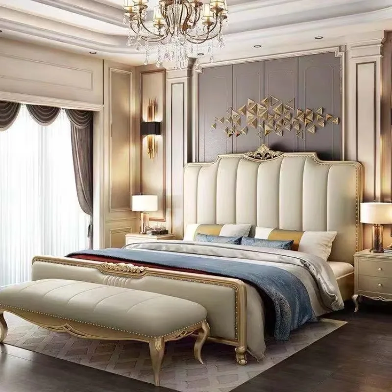 Headboard Adult Double Bed Comforter Luxury Modern Twin Full Size Double Bed Monster Bedframe Letto Matrimoniale Home Furniture