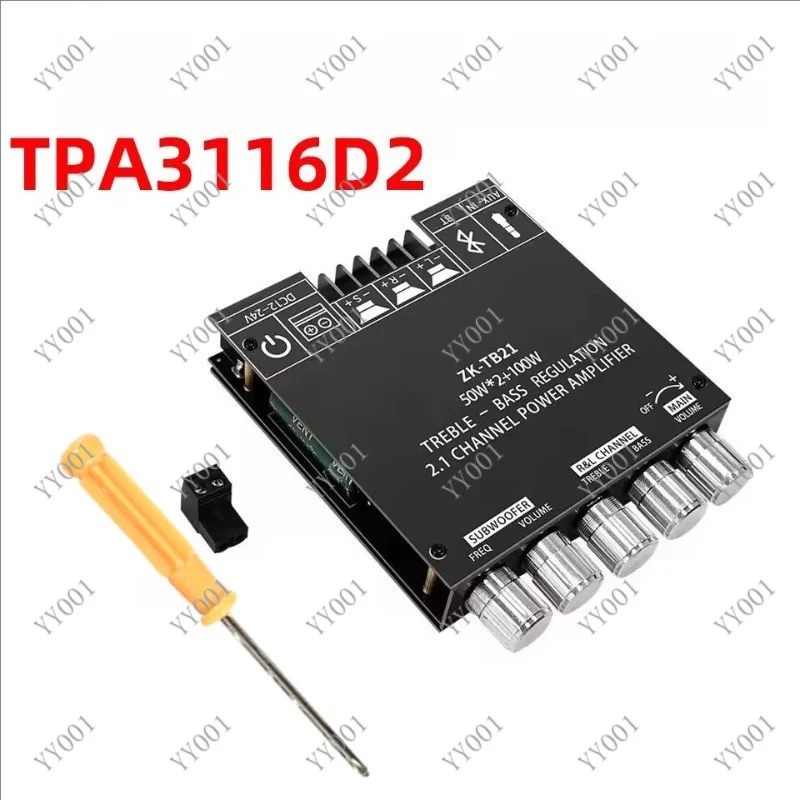 

ZK-TB21 2.1 Channel Bluetooth Digital Amplifier Board TPA3116D2 Bass Treble Control Subwoofer Audio Module