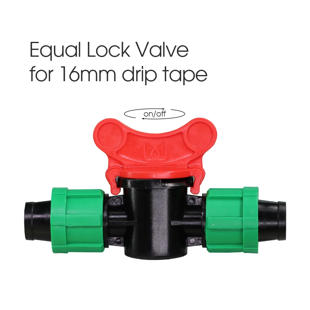 16MM Drip Tape Connecters Garden Tubing Coupling Adapter Drip Irrigation Hose Thread Lock Fittings Shut Off Elbow Tee End Plug