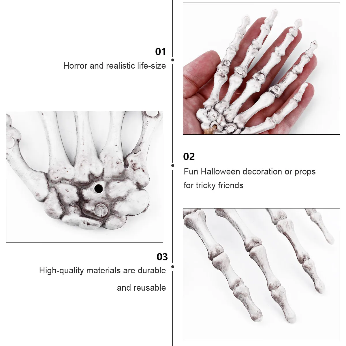 

5 Pairs Bones Creepy Halloween Props Decoration Fake Accessory Decorations for Party