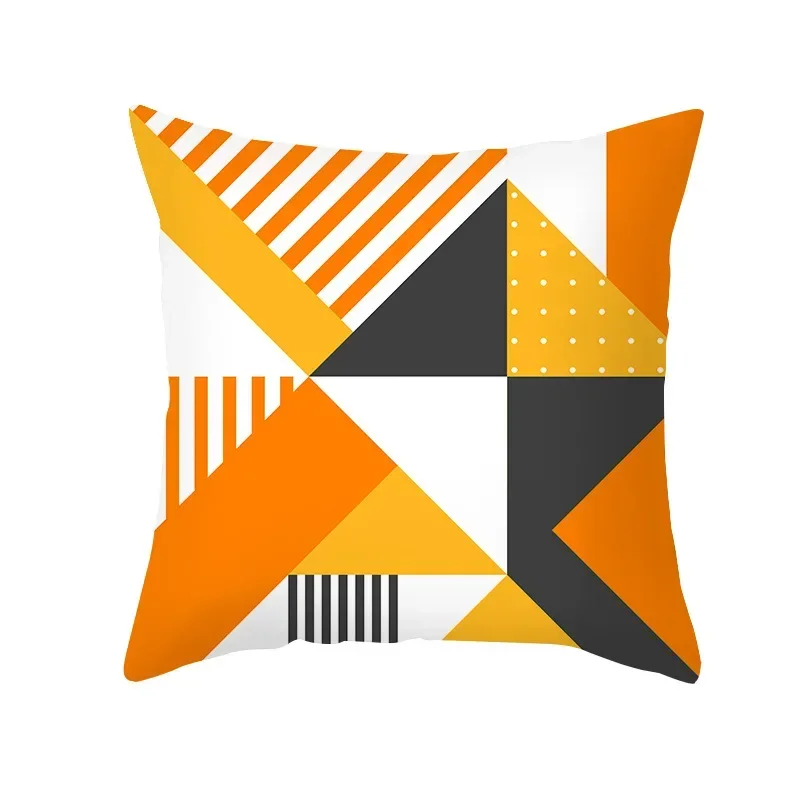 2023 Brand New Yellow Orange Abstract Geometry Print Pillow Cushion Cover Modern Nordic Sofa Throw Pillowcase Home Decor 45x45cm