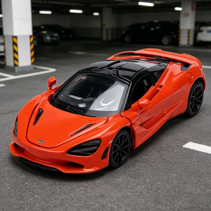 

1:32 simulation McLaren 750s alloy car model, doors and hood can be opened, rich in details, finely crafted, and of good quality