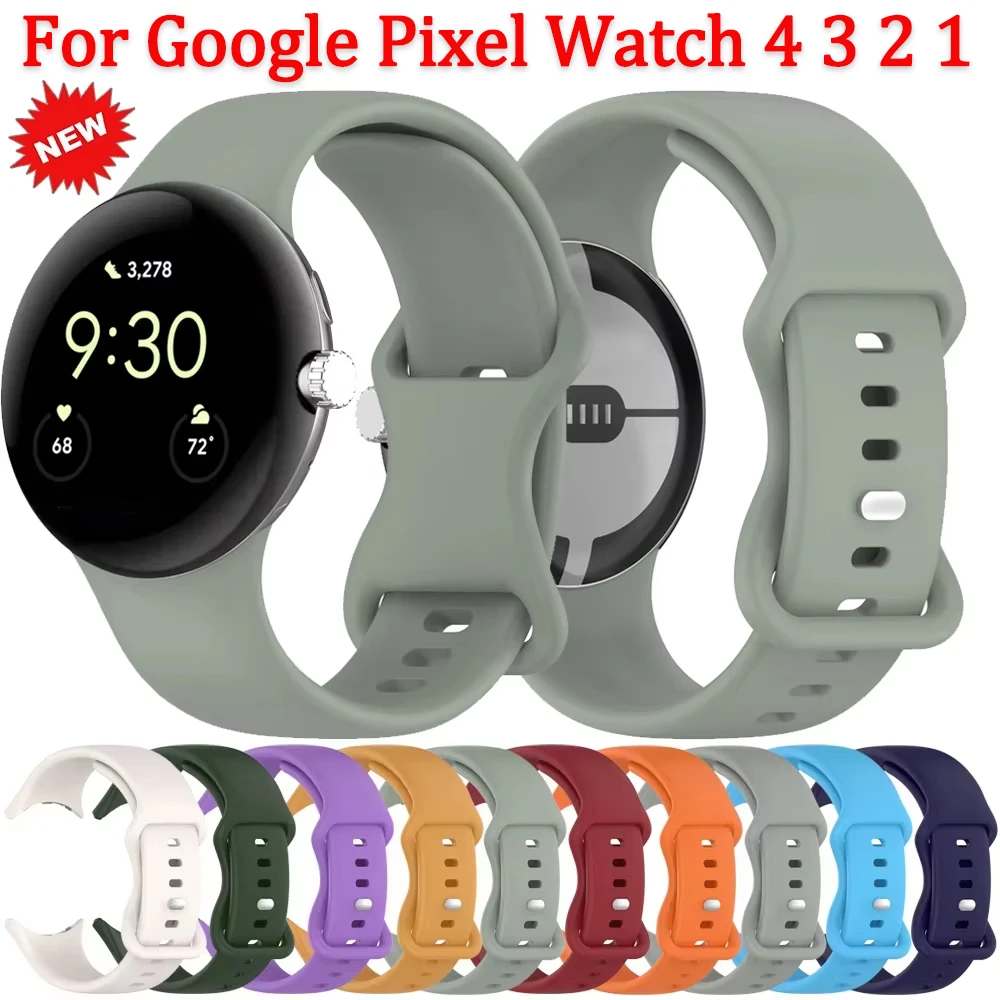 

Silicone Strap for Google Pixel Watch 4/3/2/1 Official Original Bracelet Correa for Pixel Watch 4/3 Band 45mm 41mm Accessories