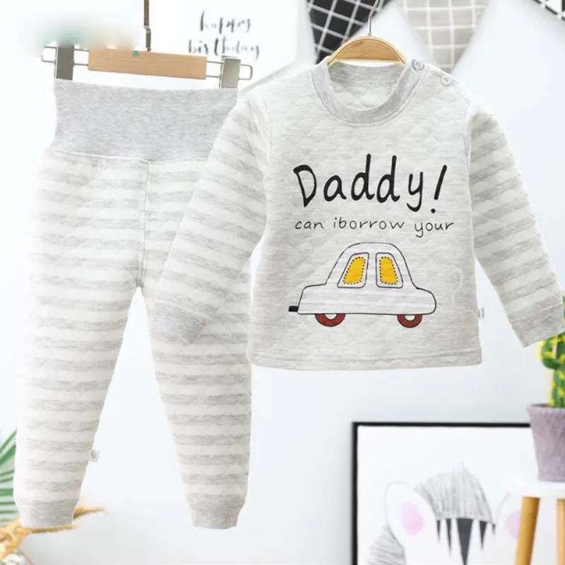 Children Sets Autumn Winter Thermal Underwear Set for Boys Girls Thicken Warm Cotton Kids Clothes Baby Sleeping Clothing Pajamas