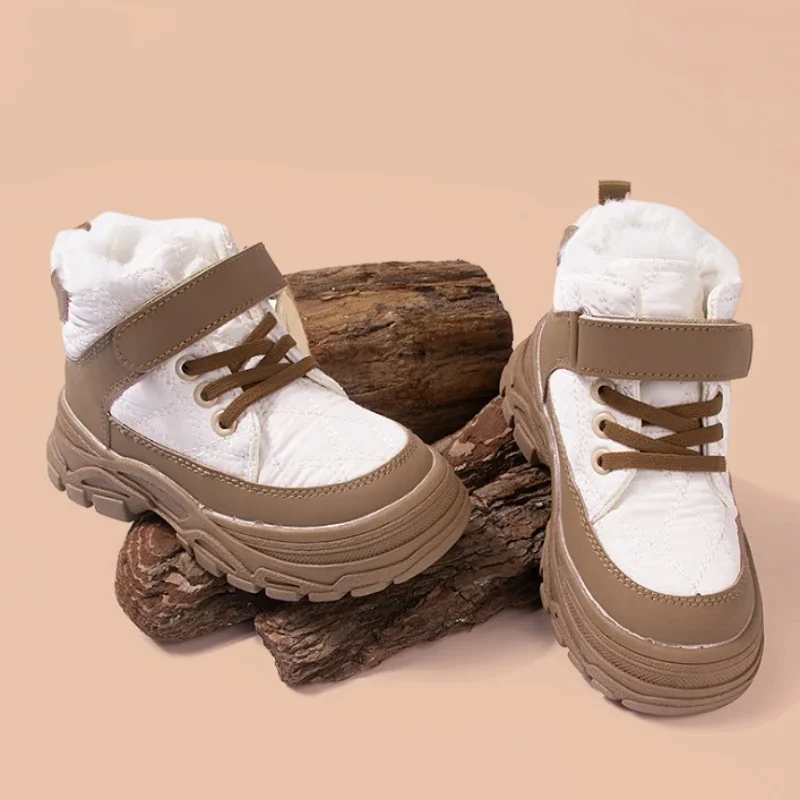 Stivali di cotone per bambini Stivali di cotone per ragazze di nuovo stile invernale Stivali di cotone per ragazzi con suola morbida Scarpe per ragazze di moda Scarpe da ragazzo antiscivolo