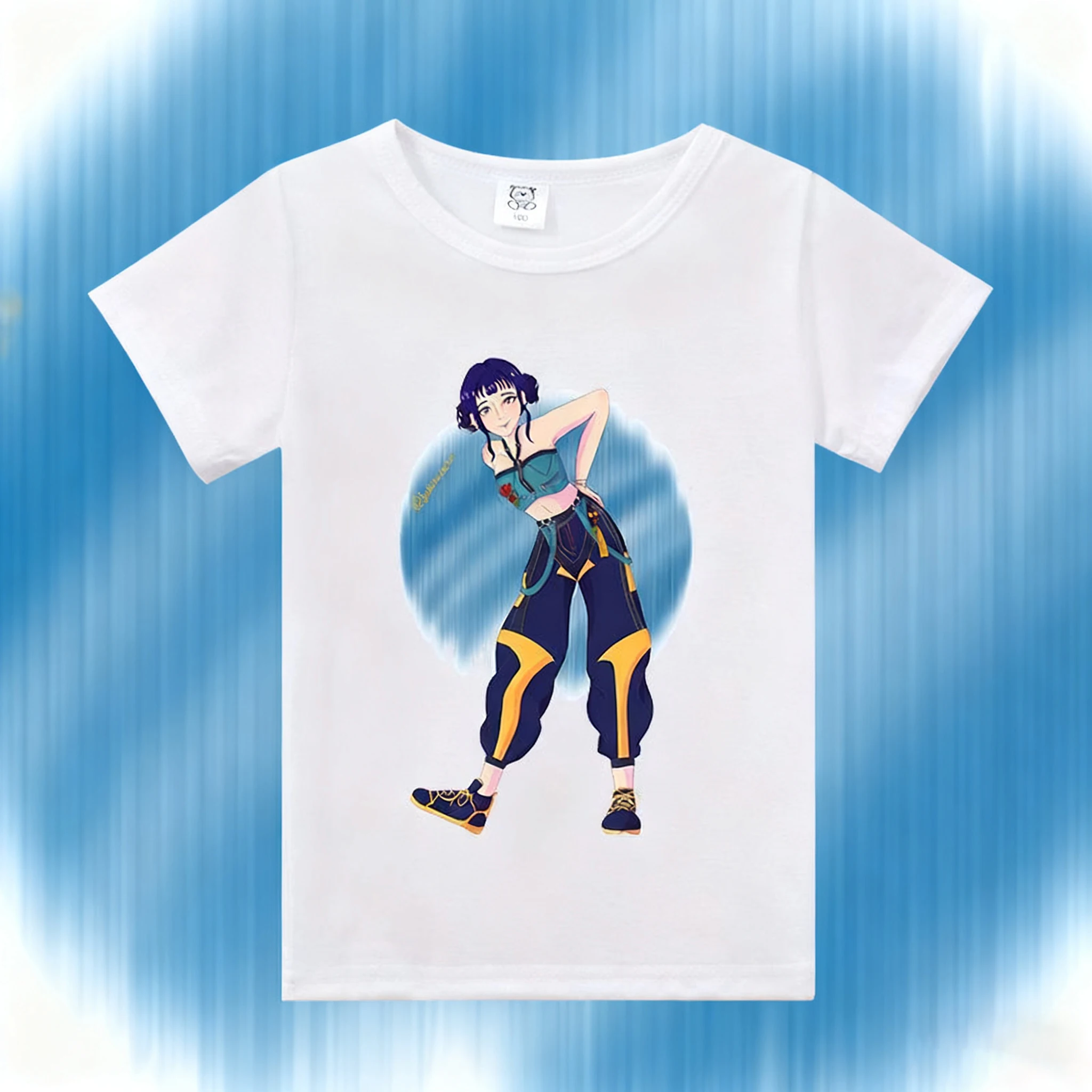 حار بيع K POP شيطان هنتر القطن تي شيرت، الكبار والأطفال أنيمي طباعة قصيرة الأكمام، أعلى العصرية لملابس الصيف الخارجية #6