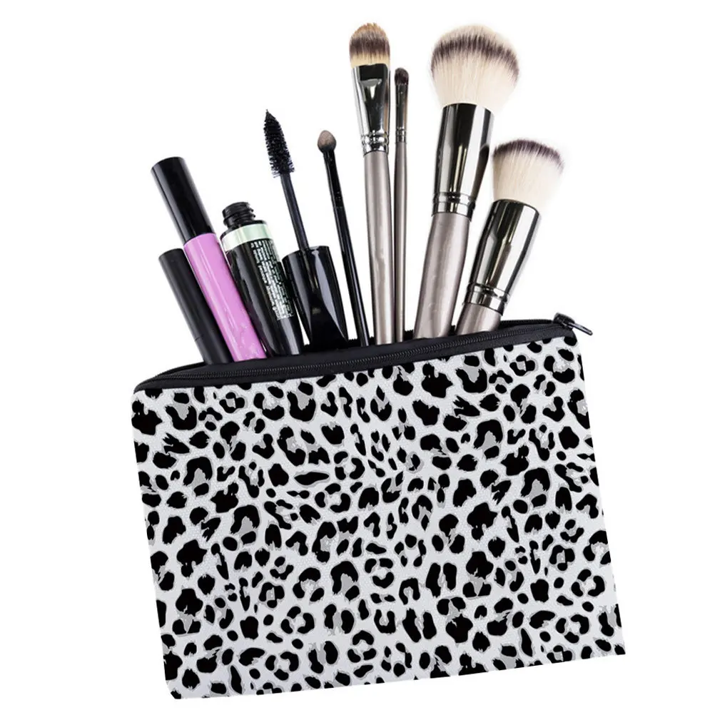Leopard Toiletry Bag Travel Cosmetic Organizer Portable Polyester Makeup Storage Pouch for Women