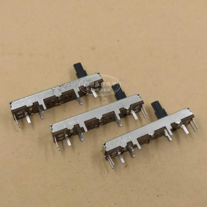 2PCS 45MM 4.5CM Straight Slide Potentiometer Resistor B10K B103 Double 6Pins Mixer Fader 10K Ohm Handle Length 10MM