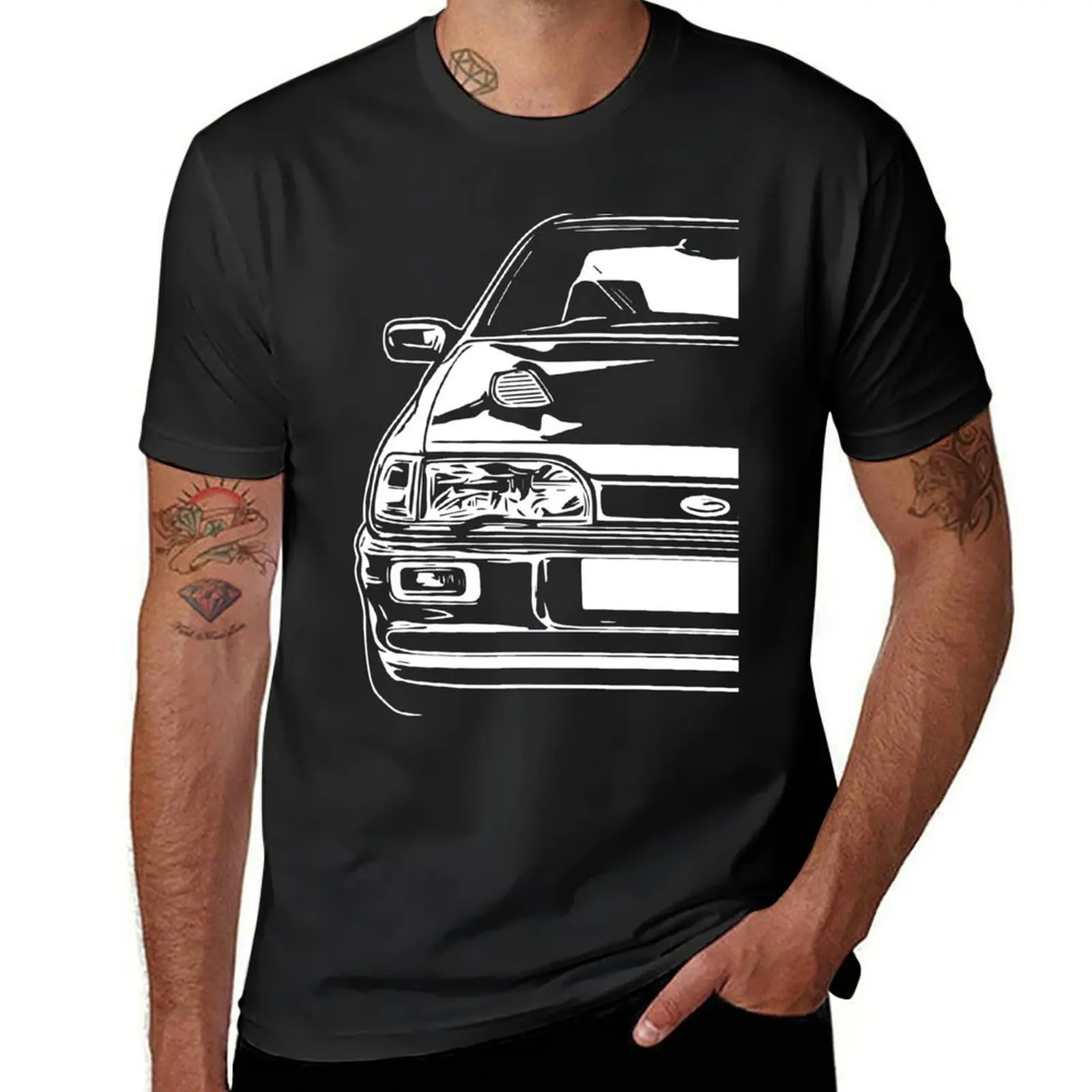 Classic Car Sierra RS Cosworth Sapphire 4Dr T-Shirt anime clothes tops mens white t shirts