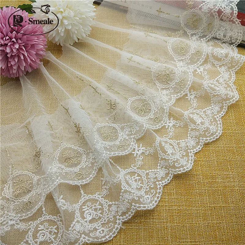 Silk Mesh Yarn Embroidery Clothing Skirts, Gold Thread, DIY Handmade Accessories, Palace High-end Lace Trim, New Products, 2020