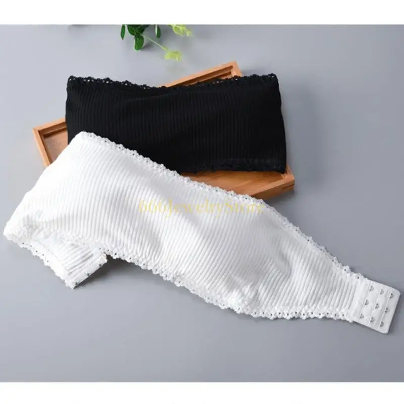 F2TD Phụ nữ buộc dây đeo ren Bandeau Bra Padded liền mạch Bandeau Tube Tube