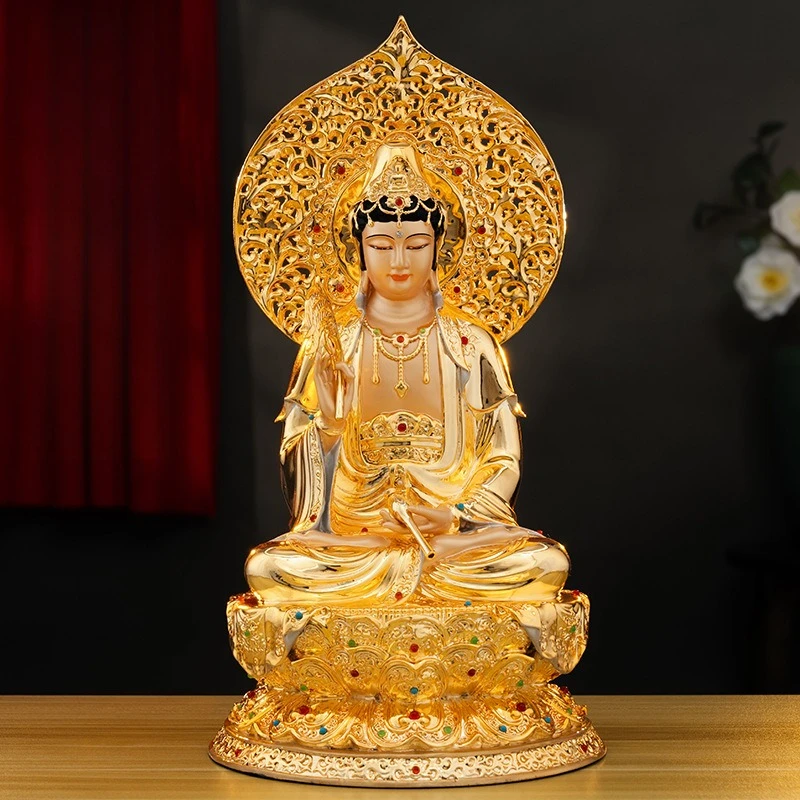 CZ pure copper gilt   Home Buddhist Hall is dedicated to the seated Buddha statue of Guanyin Bodhisattva in the South China Sea