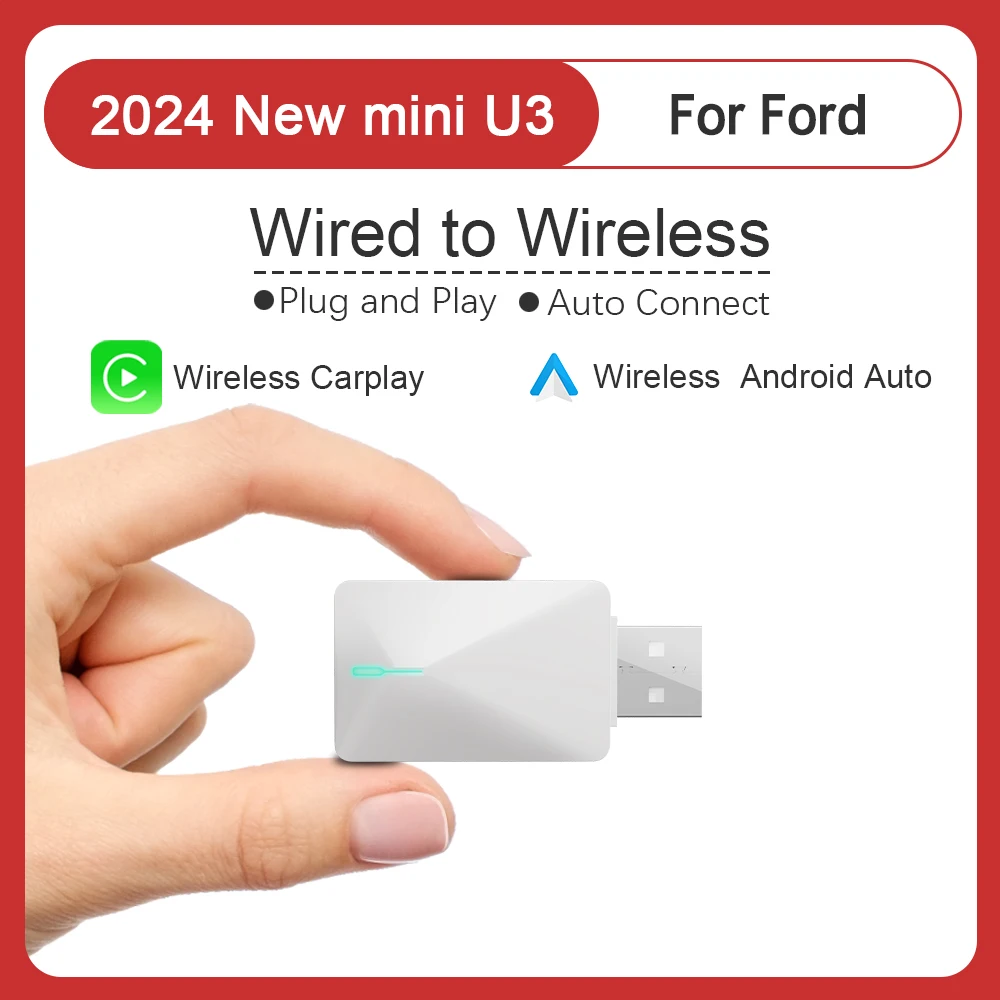 BYLITU NEW Wireless CarPlay Android Auto Wireless Adapter Plug And Play Smart Mini Box WiFi Fast Connect Universal For Ford