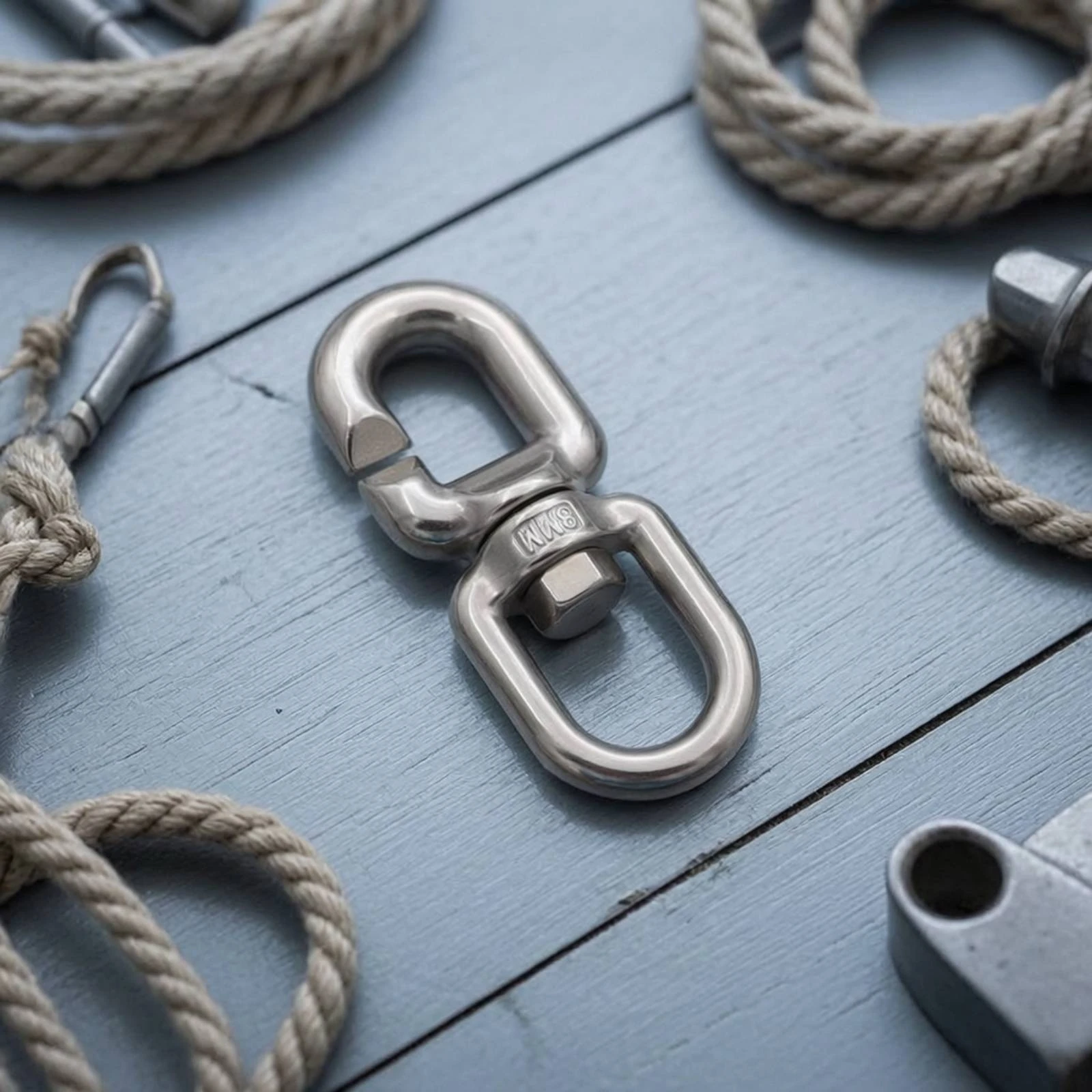 Swivel Attachment Stainless Steel Swivel Connector Hardware Heavy Duty for Boaters, Rigging, Boats