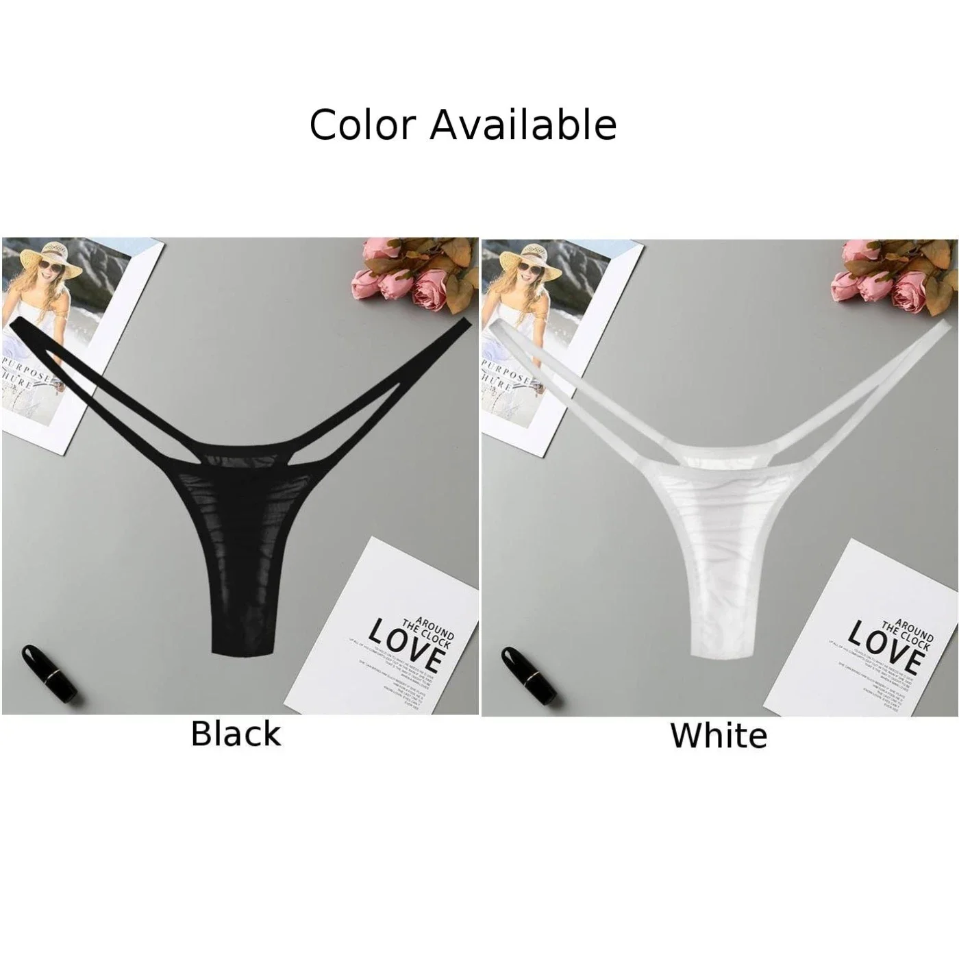 Bragas transparentes de malla para mujer, lencería Sexy sin costuras ultrafina, tangas de cintura baja sólidas, Tanga, ropa interior para mujer A50