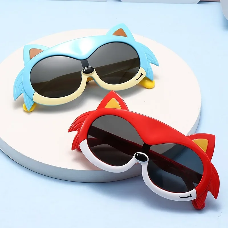 Cartoon Sonics Children Olarized Sunglasses Cute Fashion UV400 Boys Girls Sun Glasses Summer Sand Sunglasses Kids Birthday Gifts