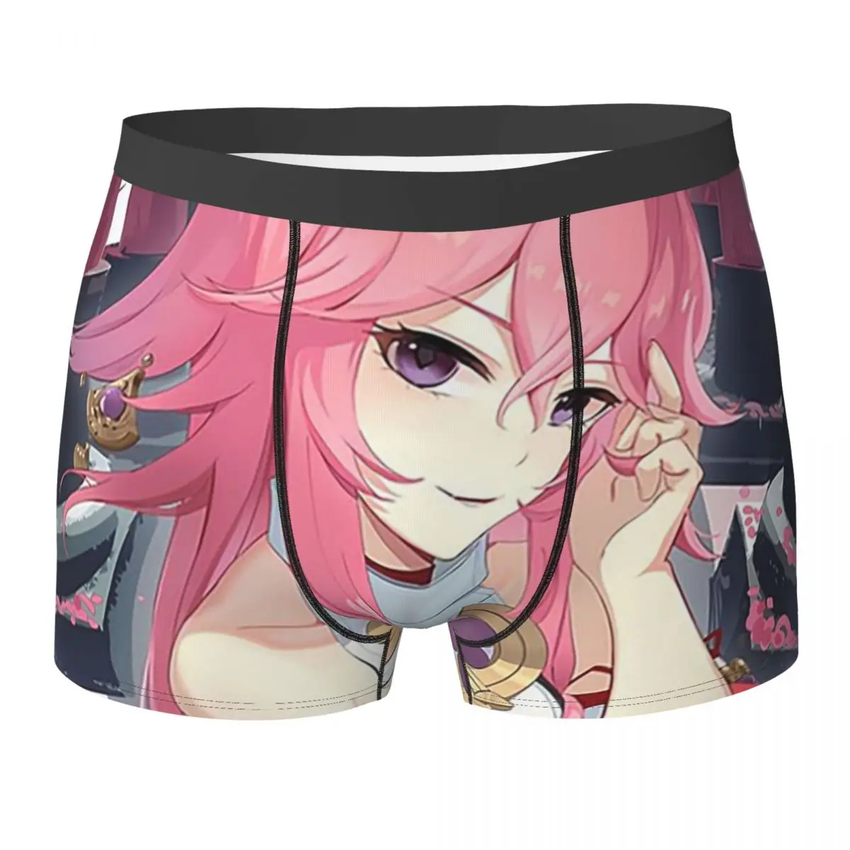 الملاكم السراويل السراويل Yae Miko Genshin تأثير سراويل الرجال ملابس داخلية جيدة التهوية ل أوم رجل صديقها هدية