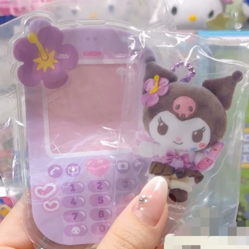 Novo genuíno estilo do telefone móvel pingente acessórios acrílico pingente torcido ovo dos desenhos animados melodia kuromi hellokitty cápsula brinquedos