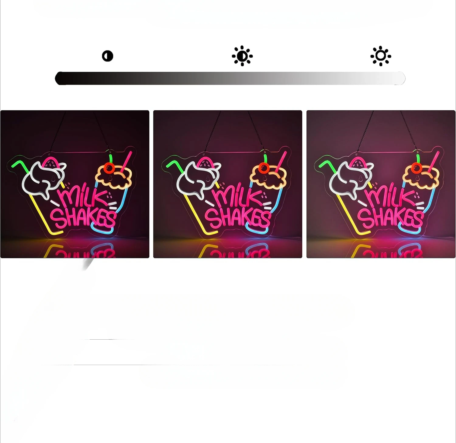 Vibrant Milk Shakes Neon Sign for Dessert Shop Cafe Diner LED Wall Light Sweet Treats Advertising Colorful Eye Catching Decor