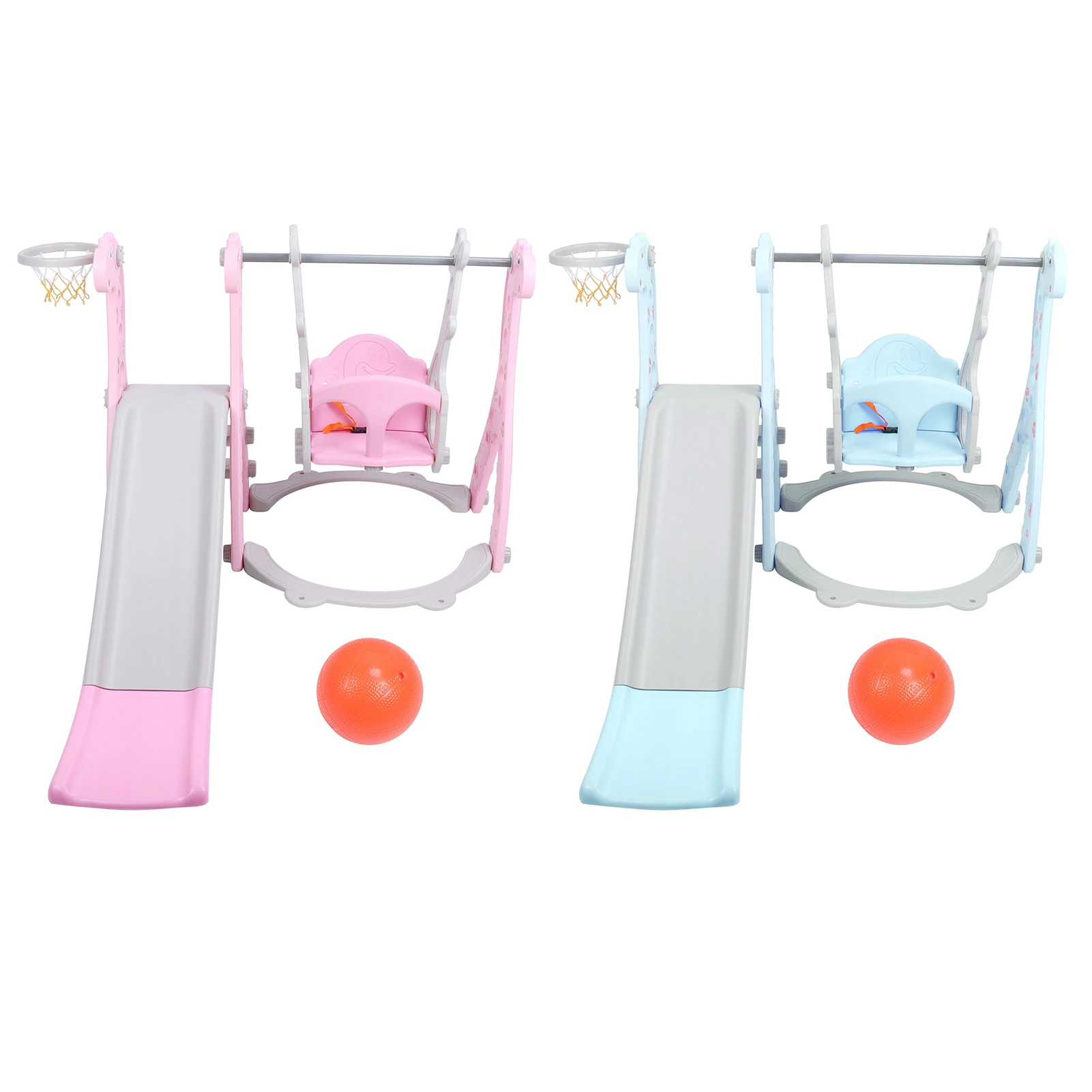 Peuter Slide Climber Swing Set met basketbalring Outdoor Indoor Kinderen Play Slide Set