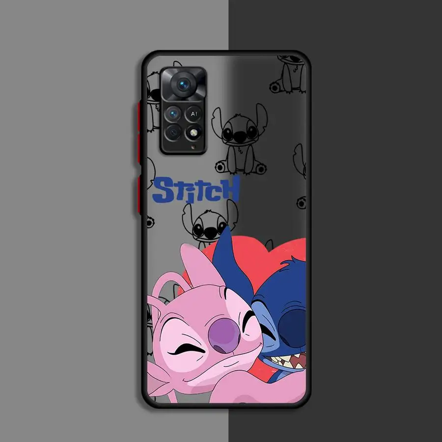 Disney Stitch Angle Lover Phone Case for Redmi Note 11 9 Pro 11S 12S 11T 9S 10 Pro 8T 8 7 10S 12 13 Pro 13 Pro Plus Soft Cover