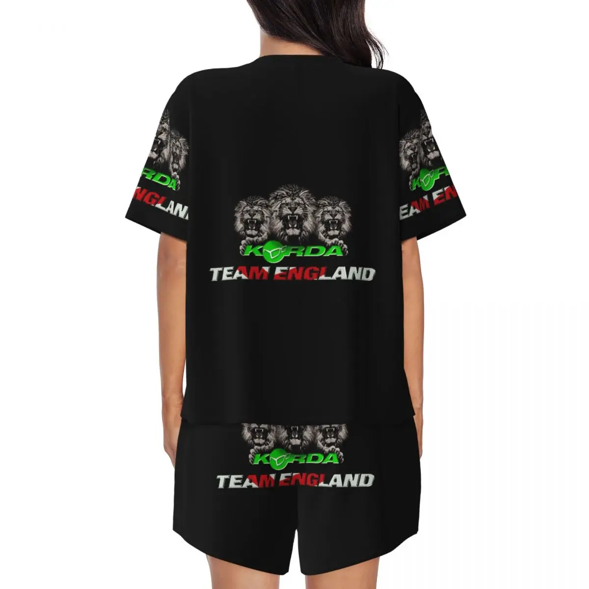 Custom Korda Fishing Logo Round Neck Short Sleeve Nightgowns for Sleeping Sleepshirts Women Loose Pajama Set Short Pants
