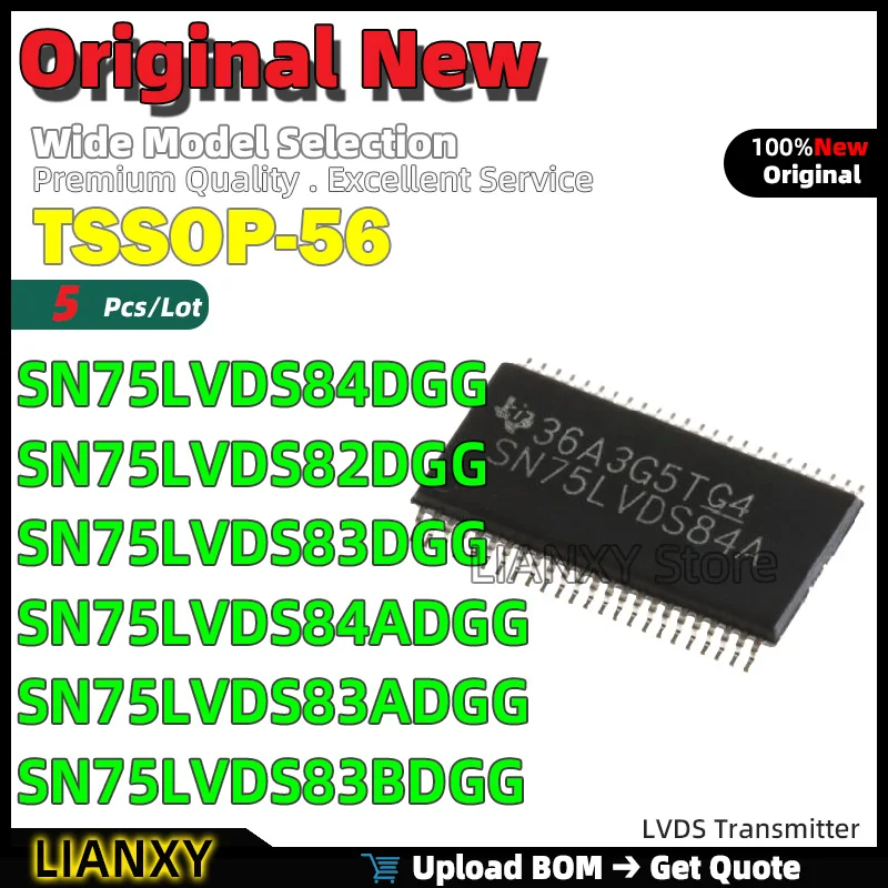 

5 шт. TSSOP-56 SN75LVDS84DGG SN75LVDS82DGG SN75LVDS83DGG SN75LVDS84ADGG SN75LVDS83ADGG SN75LVDS83BDGG LVDS передатчик Совершенно новый