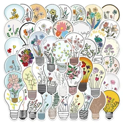 10/30/50pcs Ins Style Art Bulb Flower Aesthetic Stickers Laptop Phone Guitar Luggage Scrapbook Car Funny Sticker Decals Kid Toy