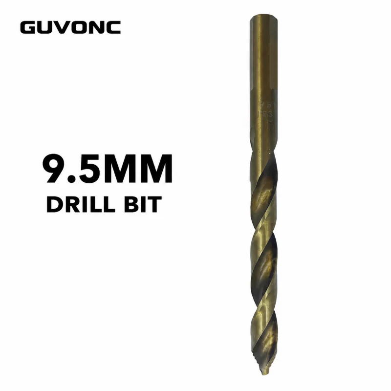 High Speed Steel 9.5mm Twist Drill Bit Titanium Plated Sharp Bit for DIY Household Woodworking
