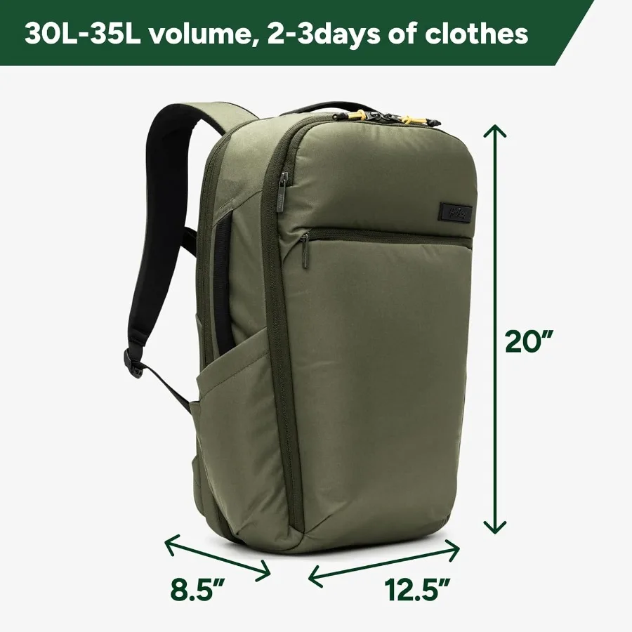 حقيبة ظهر للسفر الكل في واحد من Halfday Roamer مقاس 15 بوصة، مقصورة كمبيوتر محمول مدمجة في الأحذية/حقيبة الغسيل، حزام ستيرنوم مغناطيسي مبطن Shou