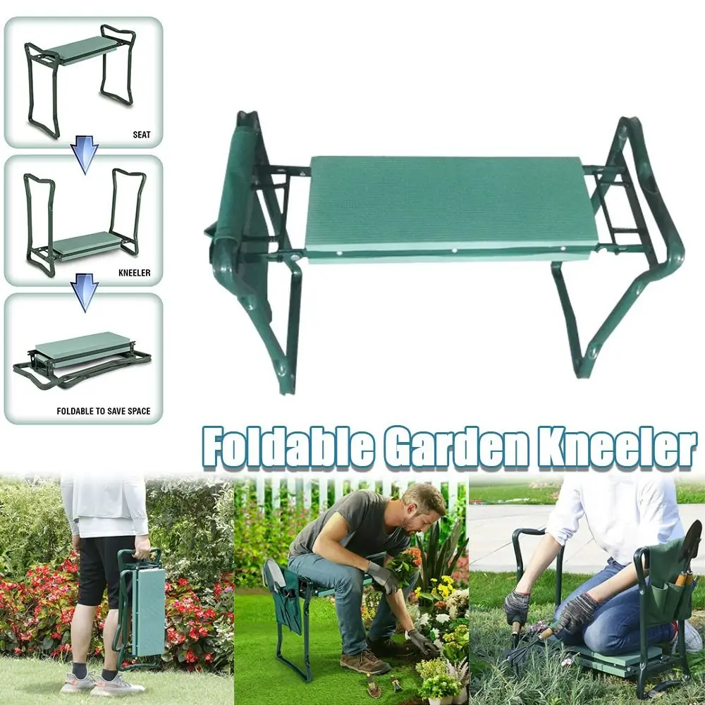 

Durable Foldable Garden Kneeler Portable Soft Cushion Garden Kneeling Bench Stool Gardening Tool Pouch