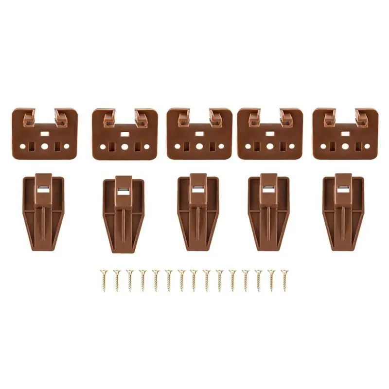 A67P-Track Guides Drawer Track Guide And Glides, 5 Sets Of Dresser Center Mount Plastic Drawer Slides Fits Furniture Drawer