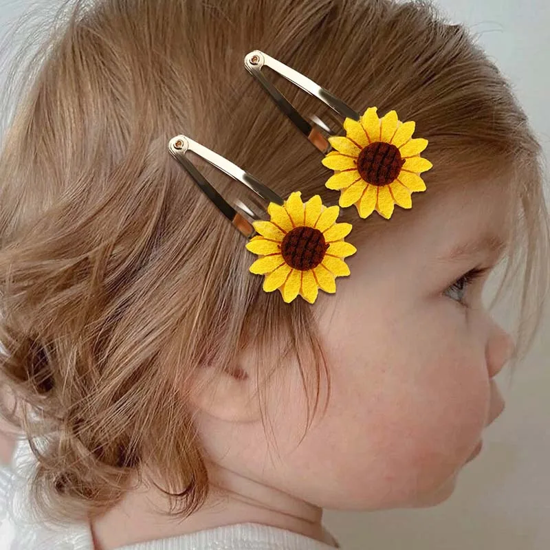 ncmama 6PCS Yellow Sunflower Hair Clips for Baby Girls Cute Flower Barrettes Sunflowers Hairpin Kids Headwear Hair Accessories