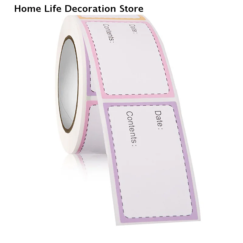 【TG】250Pcs/Roll Self-Adhesive Freezer Refrigerator Food Storage Paper Sticker Labels White Date Stickers For Home Storage Tags