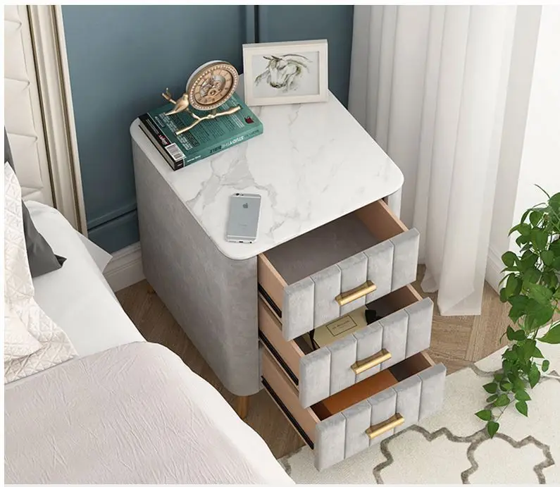 Industrial Knock Down Furniture Vintage Metal Wood Nightstand Bedside Tables For Bedroom image 6