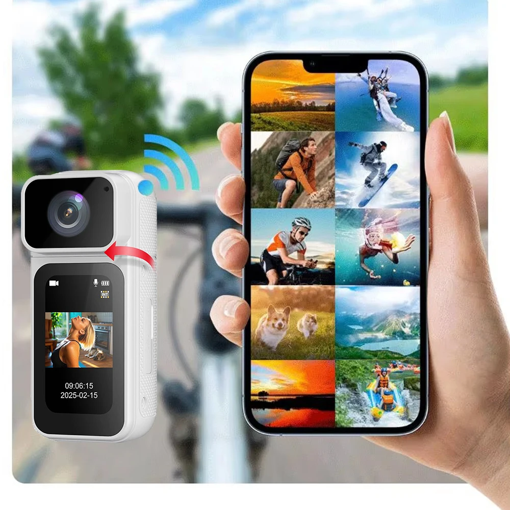 Камера для большого пальца 2,7 карата, мини-экшн-камера Wi-Fi 180° °   Поворотная спортивная камера DV, велосипедный рекордер, магнитное притяжение, уличная маленькая видеокамера