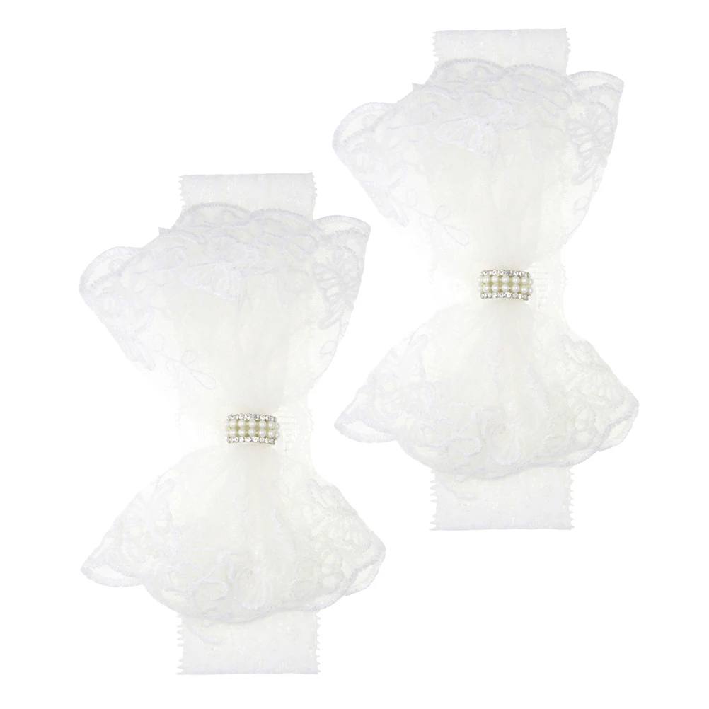 

2 Pcs Baby Lace Bow Headb s for Girls Hair Accessories Newborn Ear Bow Sweet Infant Hair Bows Practical Comfortable Design